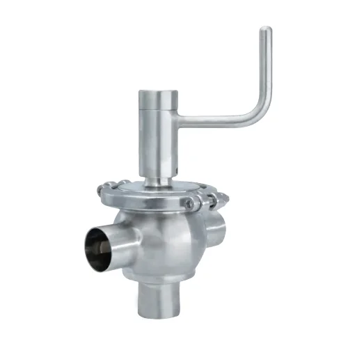 Hygienic Stainless Steel Manual Control Shut-off Double Divert Seat Valve Regulating Valve F Type