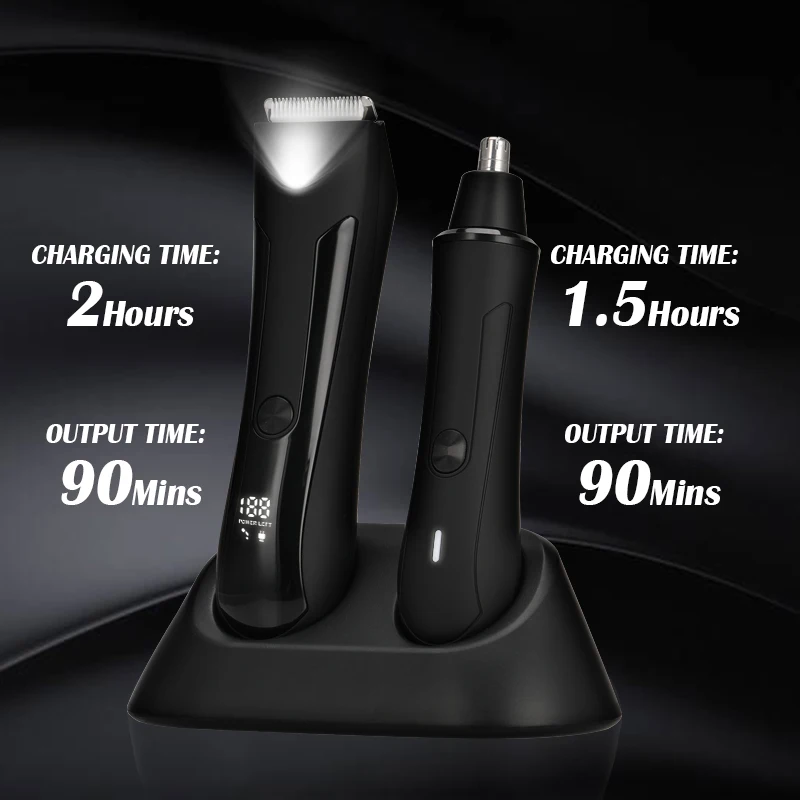 Hot Sell Personal Rechargeable Electric Men Ear Nose Trimmer Set Body Hair Trimmer Balls Groin Hair Shaver for Men