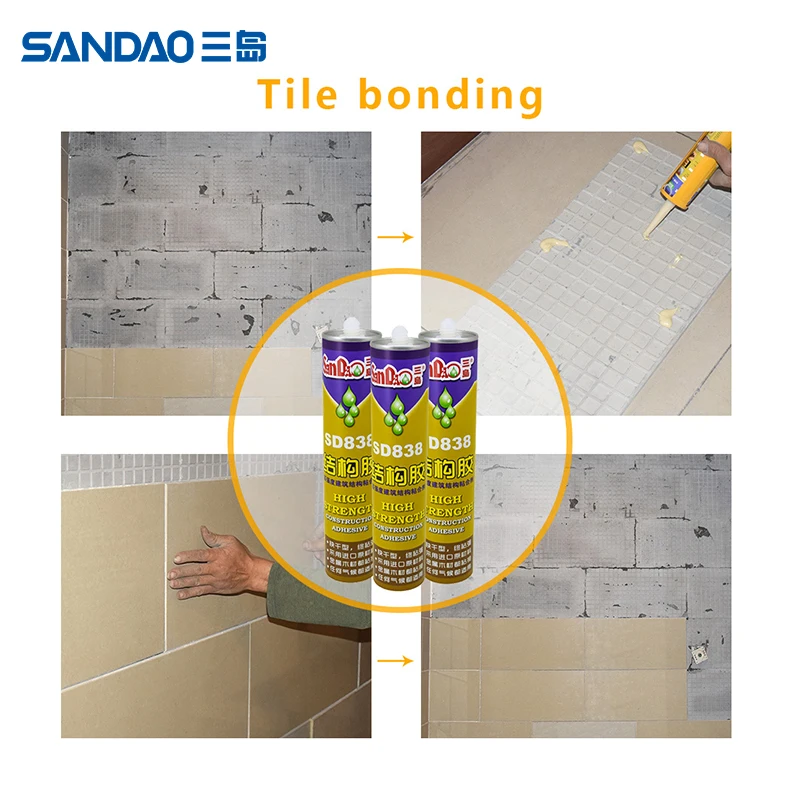 Sealant Manufacturer SD838 High Strength Construction Adhesive Silicone Building Sealant for Stone Ceramic Tile
