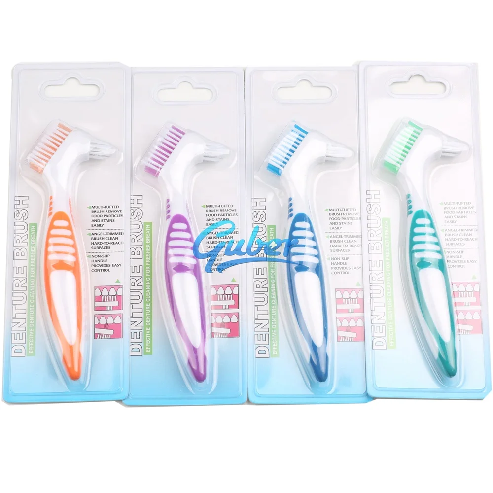 + Guber Oral Hygiene Products False Teeth Cleaning Brush Dental Orthodontic Toothbrush Denture Brush