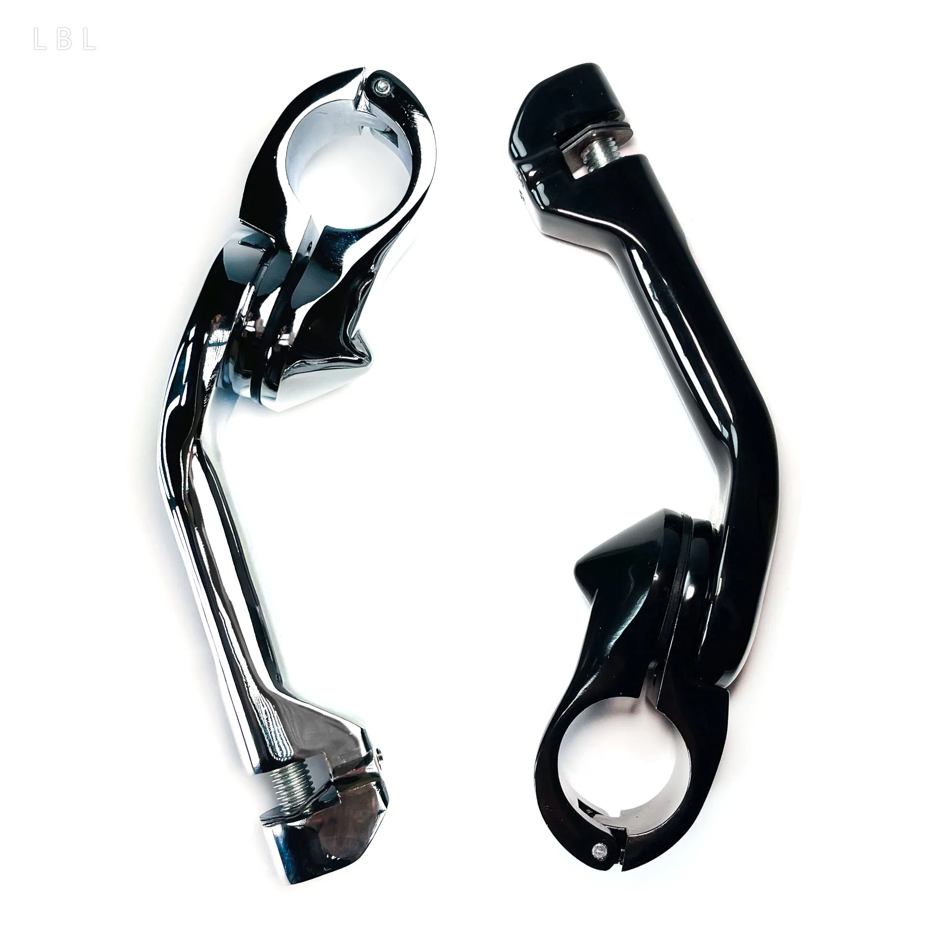 High quality silver and black Long Adjustable Highway Foot Pegs Mounts Kit Motorcycle Footrest Brackets for Harley