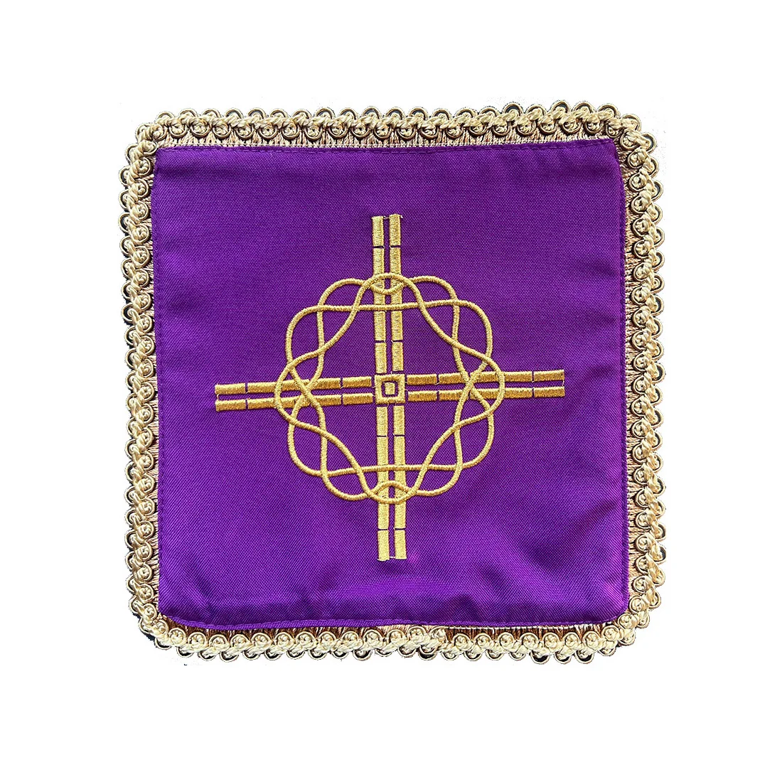 red Chalice Pall with Cross With Crown Embroidery