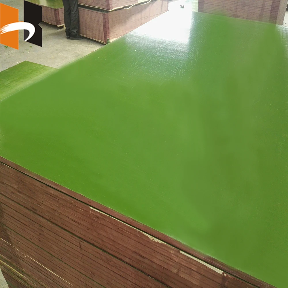 18mmx1220mmx2440mm Green Plastic Film Face Plywood Sheets Concrete