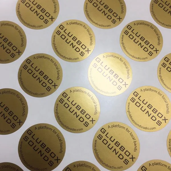 Brushed Gold Vinyl Custom Printed Labels and Stickers Adhesive