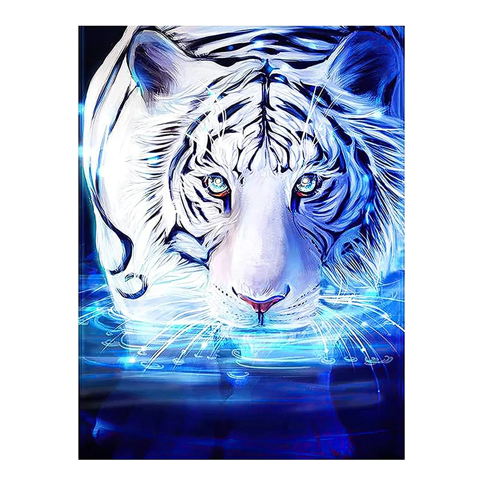 Wholesale Tiger Diamond Painting Kits Bright Diamond Art DIY 5D Full Drill Art Home Wall Decor