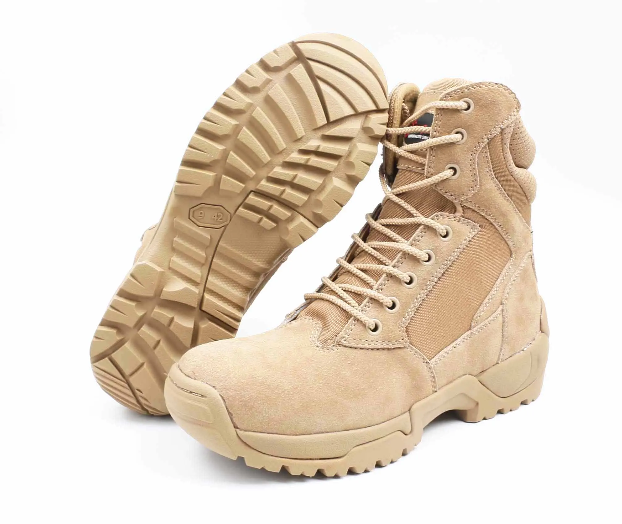 Popular rubber outsole steel toe combat high quality mens working safety shoes