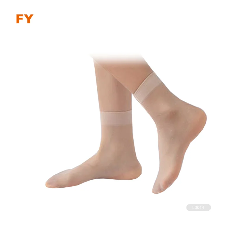 ZJFY- L0054 disposable nylon try on socks one time use foot sheer mid-calf socks try shoe socks