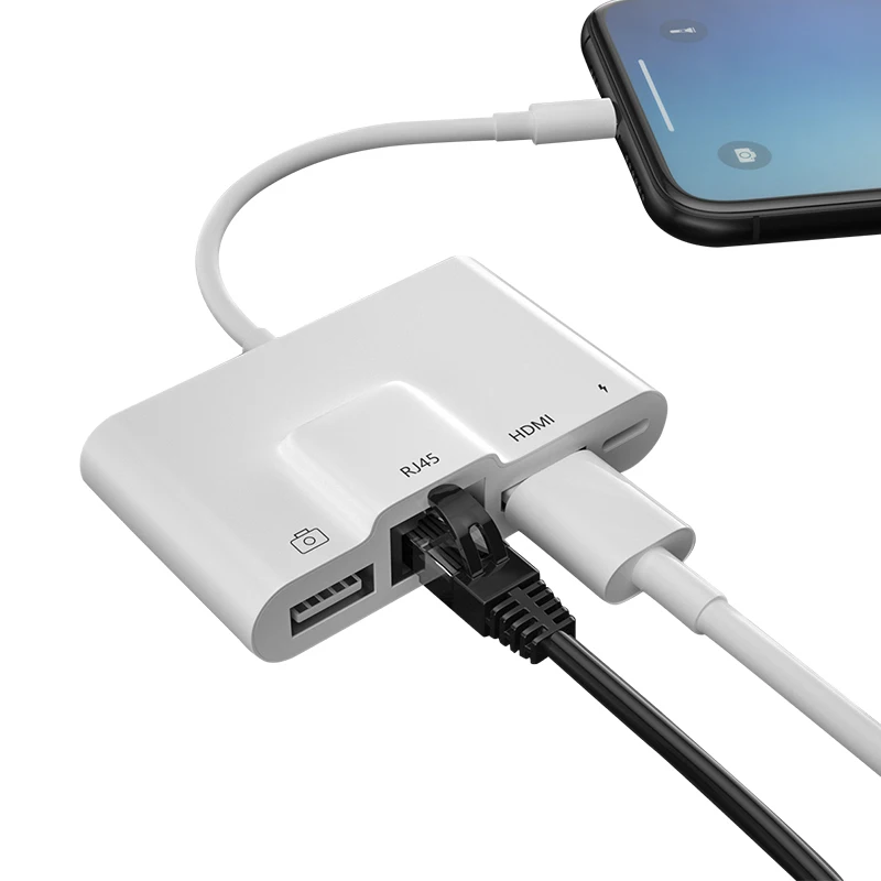 
Multi-Function Smart Lightening Usb 3.0 To Sata Type-C Connector Splitter Adapter Rj45 