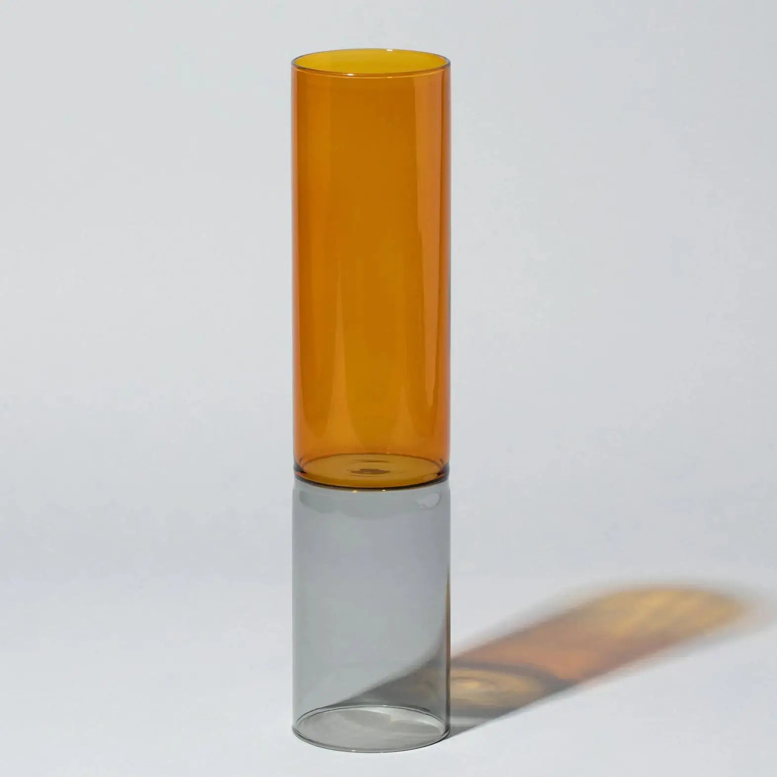 Custom Made Multi-colored Bamboo Shaped  Glass Cylinder Vase For Home Decoration