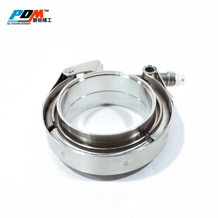 Stainless Steel Quick Release V-Band Clamp Kit Stainless T-Bolt Structure MF Flanges Inch