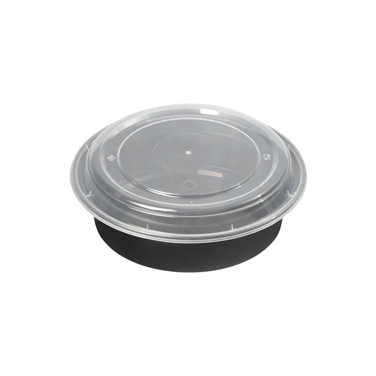 Black / White / Clear 37 oz Disposable Plastic Food / Salad / Noodle Meal Prep Bowls  With Lid Wholesale Supplier