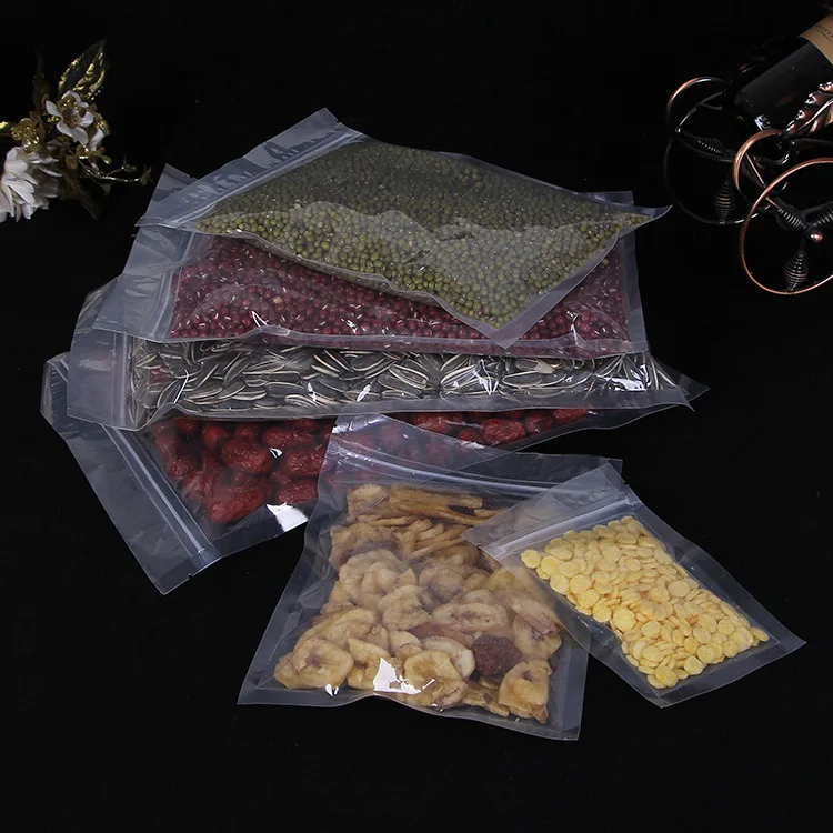 Transparent flat bottom zipper bag dried fruit nuts melon seeds tea bag special for food bags