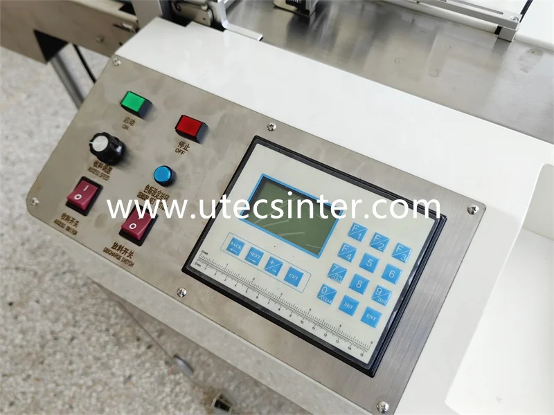 UGS2080 High Speed Ultrasonic Garment Wash Care RIbbon label Cutter with Belt Conveyor Stacker