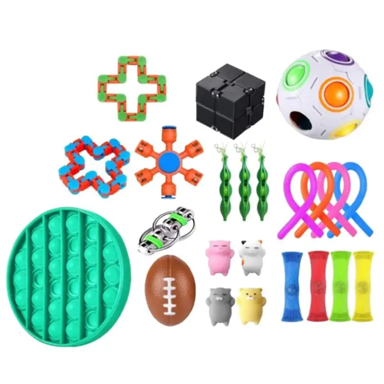 
Stress Relief Toys Portable Environmental Decompression Toy Vent Decompression Toy Set 24 Piece Fidget Cube Woven Net SQUISHY 