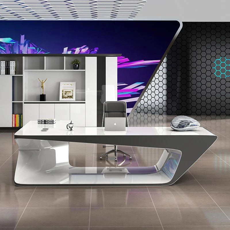 CEO Acrylic solid surface office stone desk design furniture