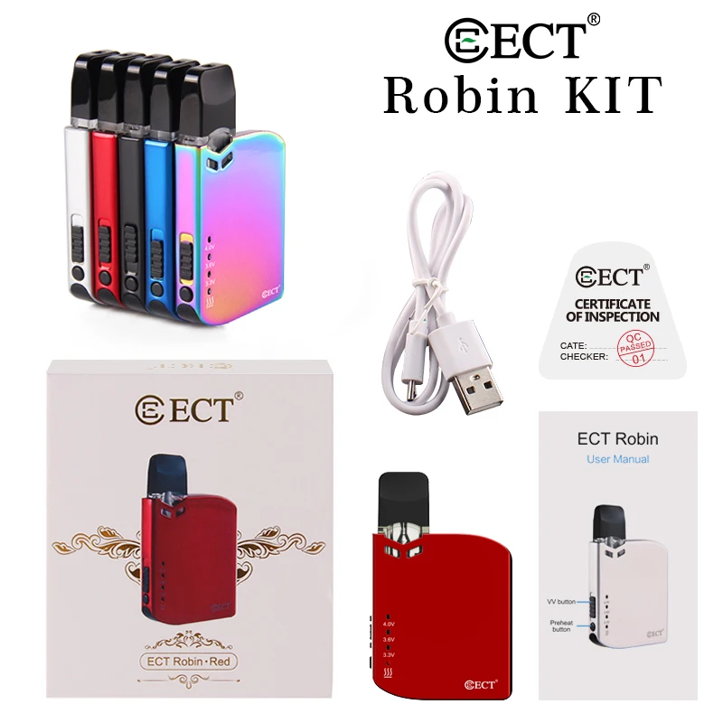 
ECT Robin pod system Cartridge 0.5ml Empty Disposable Cbd Oil Vape Pen 1.4ohm Vaporizer CBD Tank with Best quality 