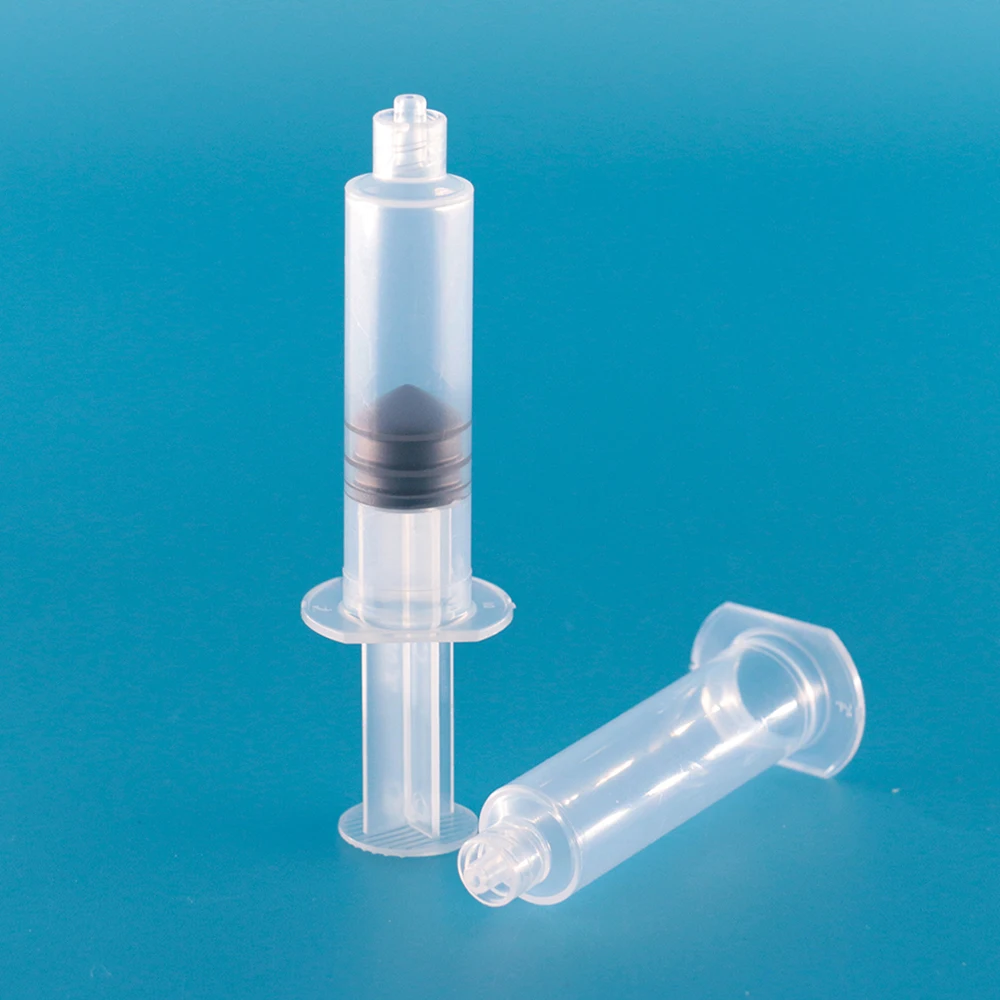 Custom designed 90mm polypropylene pre-filled syringe for medical infusion equipment