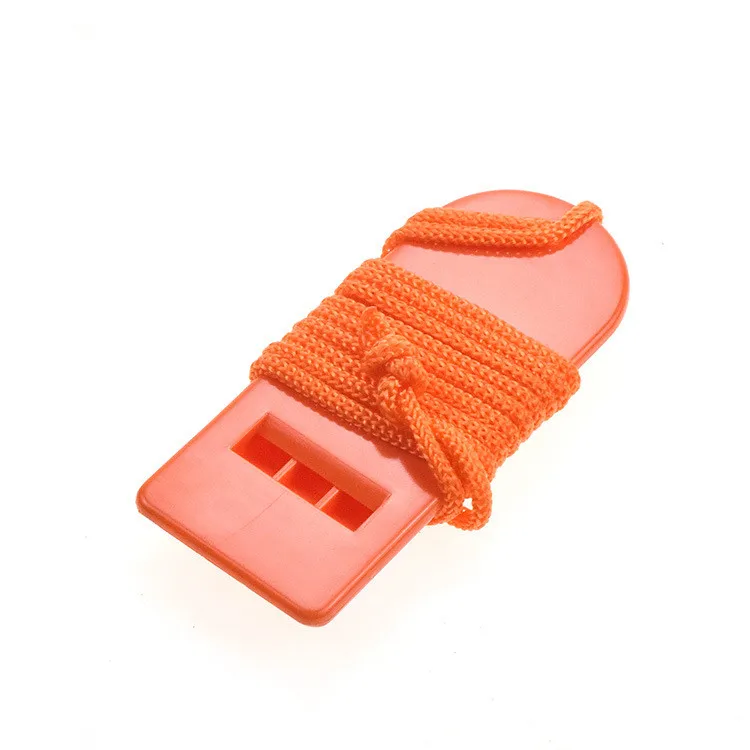 Outdoor plastic emergency three-frequency survival Flat Whistle