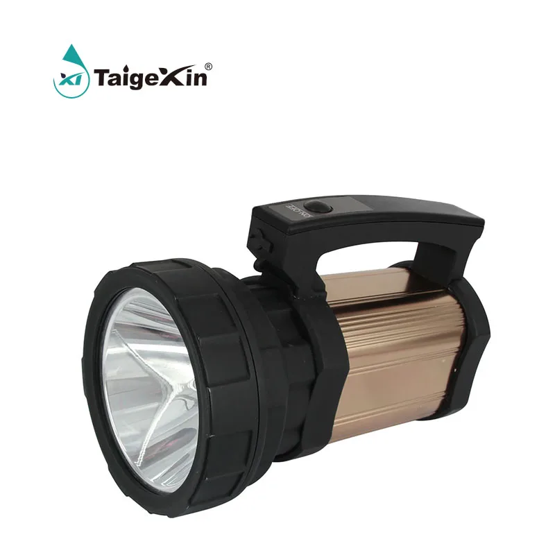 TAIGEXIN LED Searchlight  Push Switch Emergency Lighting SOS Blinker Torch Search Lamp With Solar Panels