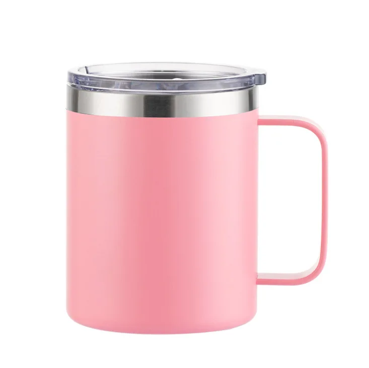 12OZ 350ml Stainless Steel Coffee Mug with lid and handle