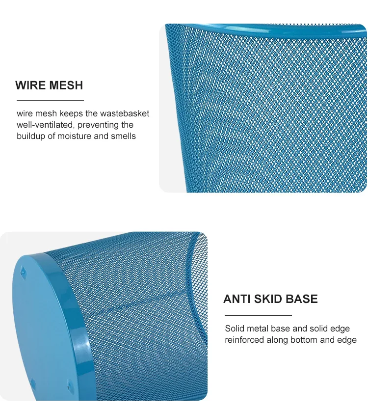 Home Iron Mesh Metal Pedal Bin Waste Basket Stainless Steel Trash Can Bedroom Office Garbage Paper Clutter Waste Basket