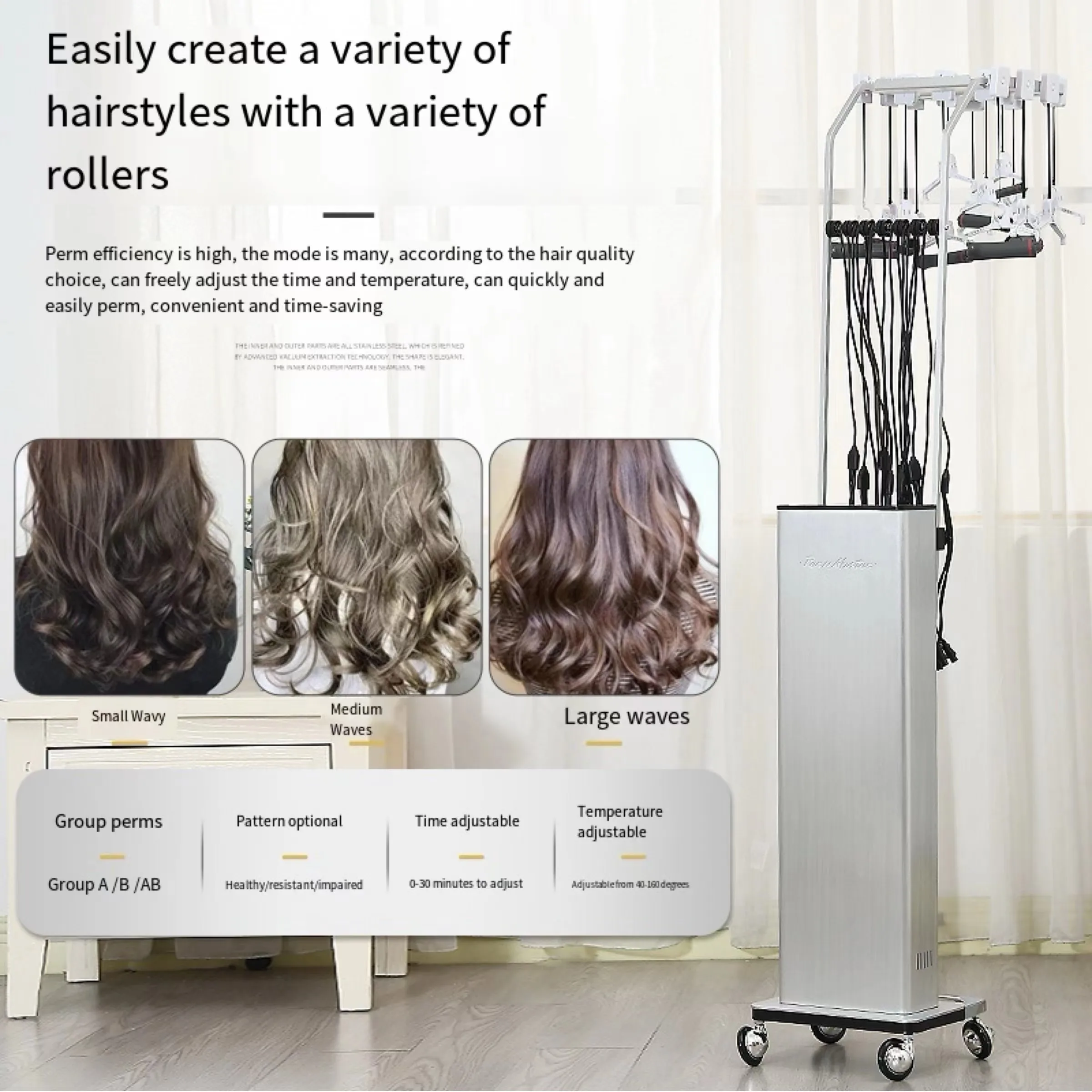 Barber Shop Equipment Tools Digital Perm Machine Wave Rotating Curling Iron Hair Styling Automatic Hair Irons