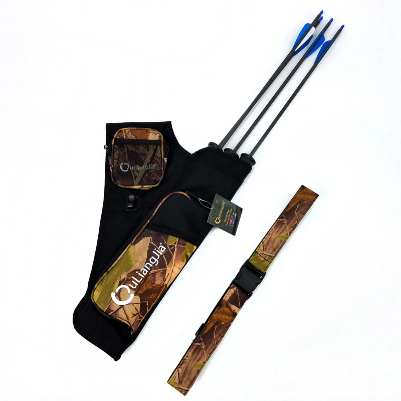 Archery 3 Tube Recurve Bow Target Quiver Outdoor Arrow Quiver with Belt