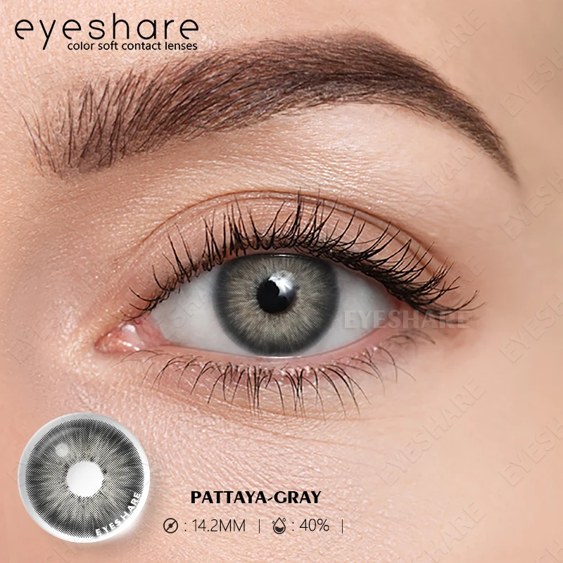EYESHARE Natural Colored Contact Lenses For Eyes 2pcs Gray Eyes Contacts Color Lenses Yearly Beauty Exclusive Contacts Lens Eye