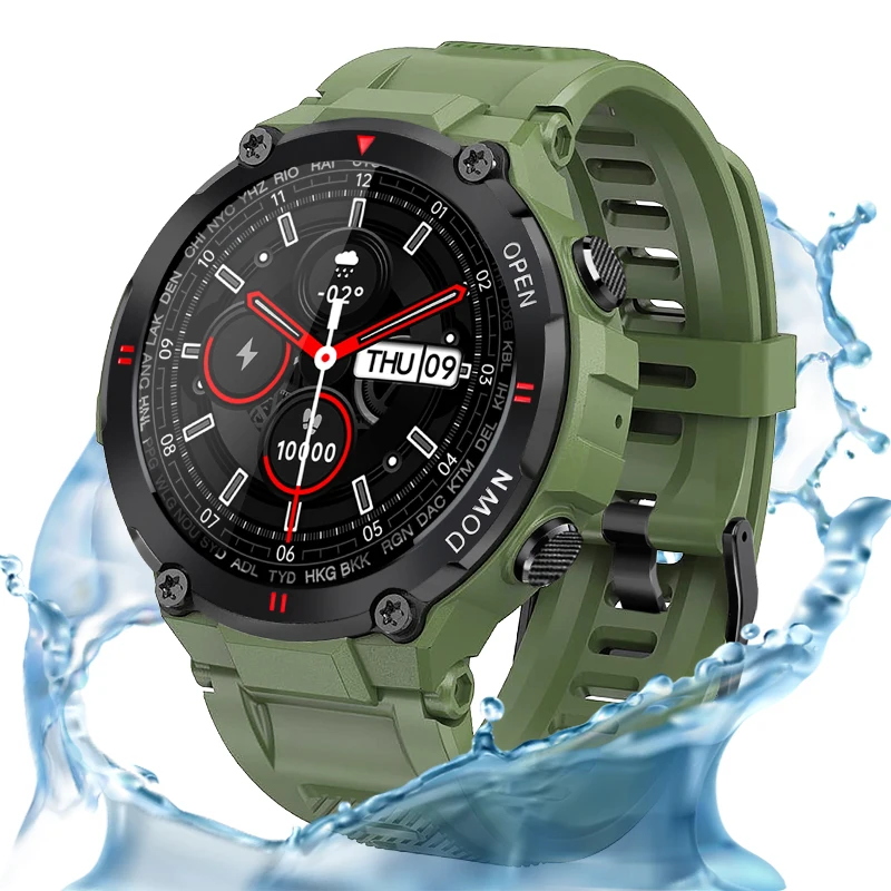 k22 OEM Customized Fitness Health 400 mAh Big Battery Bt Calling Smart Watches Fashion Outdoor Sport Watch K22