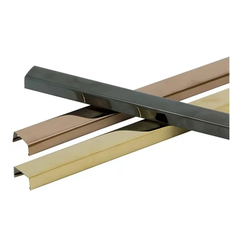 Polished Stainless Steel Decorative Tile Parquet Floor Seams U Stainless Steel Tile Tirm