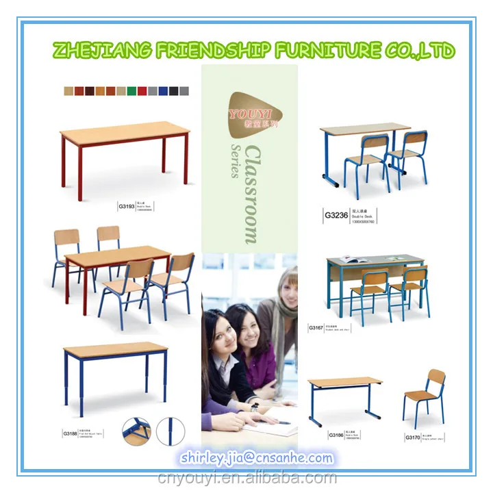 School Single Desk Chair Student School Furniture Study Table Chair Set by low price