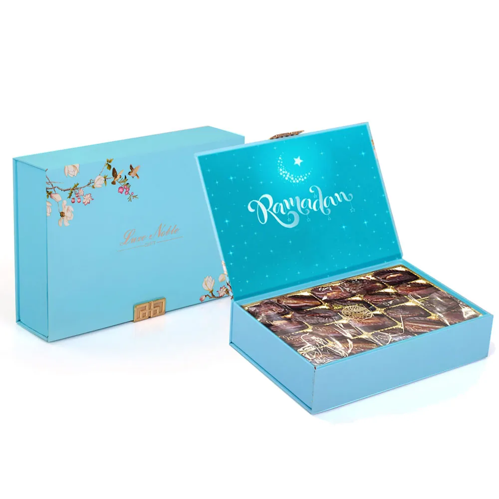 Luxury Custom Empty Cardboard Ramadan Date Packaging Chocolate Paper Box for Dates Packing