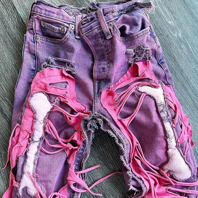 DiZNEW Custom logo Straight Leg Designer Stretch jeans Denim men Straight Loose wash jeans fashion men jeans