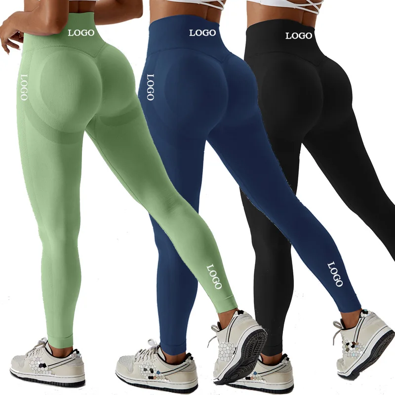 2023 Seamless Gym Pants Belly Control High Waist Yoga Pants Women Leggings Cycling Running Sports Pants