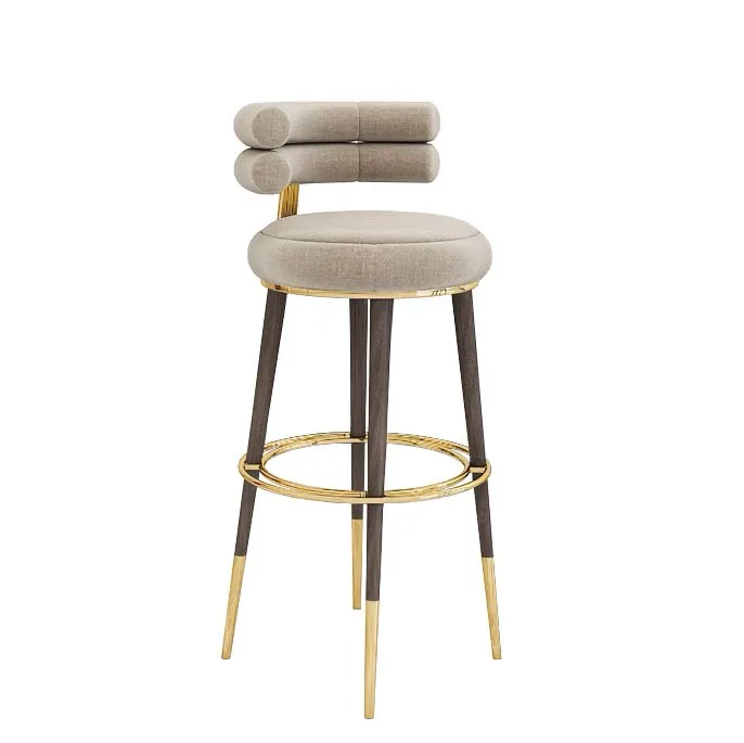 Custom White Luxury Modern Counter Height Barstool Wooden hotel Kitchen Island High Chair pub Bar Stools For Restaurants