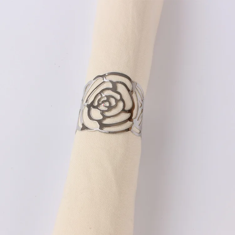 DEACORY Wholesale high quality tableware decoration gold silver kirsite metal hotel restaurant wedding dinner napkin ring