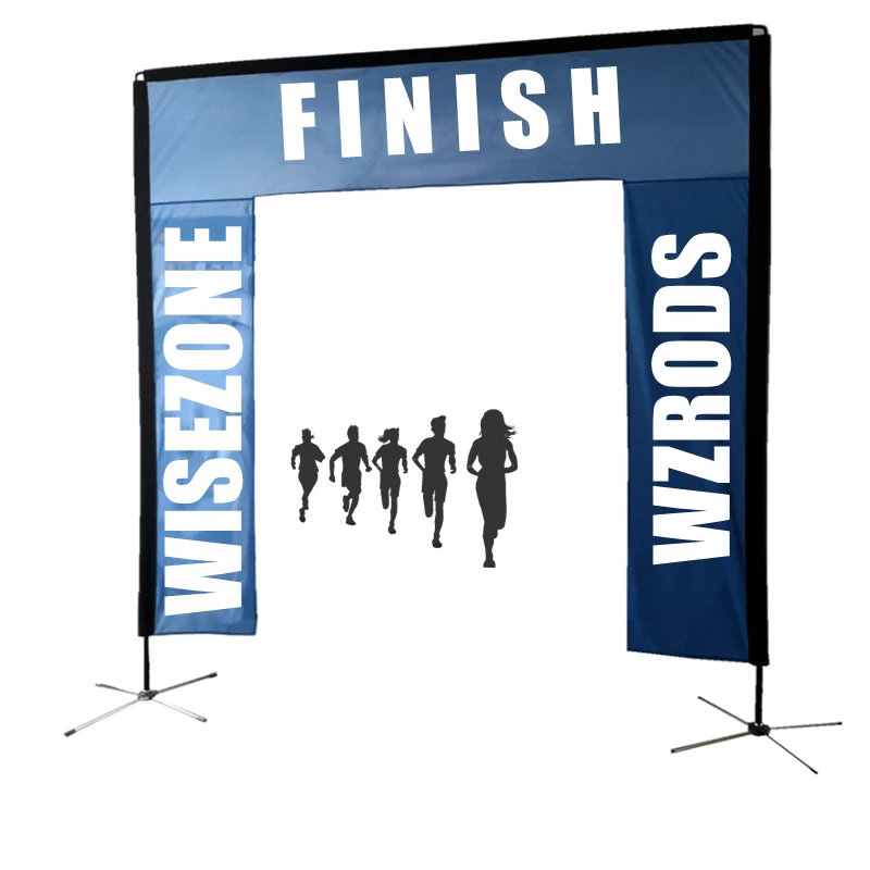 Weihai Wisezone top selling 3m 4m event banner gate custom logo easy promotion 4 meter run sport used door banner frame