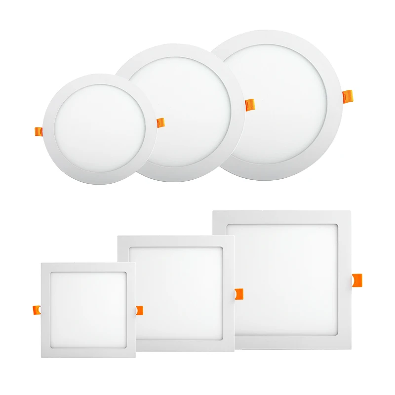 Ultra Slim Dimmable Recessed Suspending Round Square Flat Led Panel Light For Office Home Supermarket Hospital Ceiling Lighting