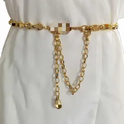 Wholesale Designer Chain Belts Ladies Gold Chain Belt with Letter for Women Dress Waist Chain Belt