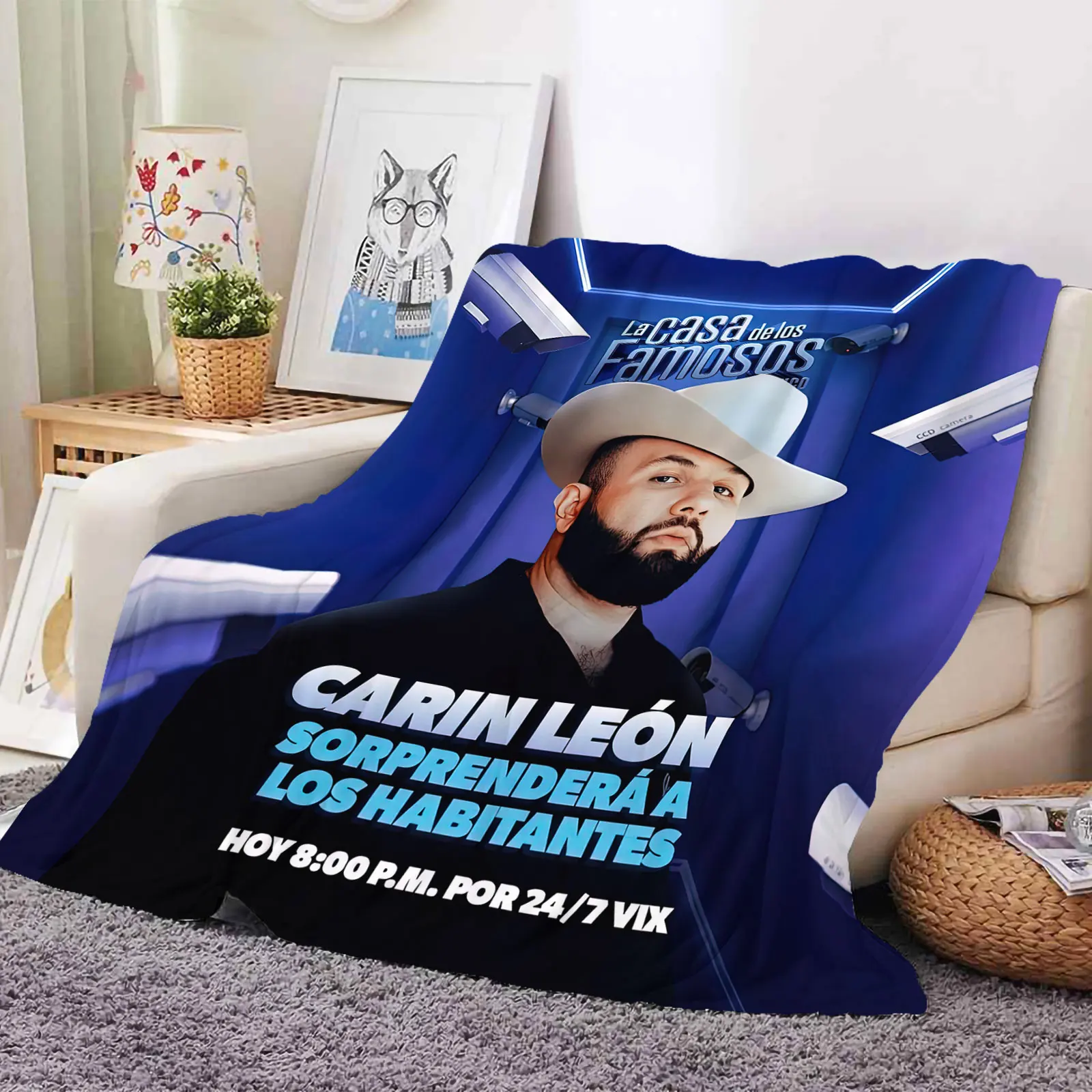 Factory Price Soft Warm Karol G Peso Carin Leon Santa Fe Klan  Flannel Fleece Blanket Adult And Kids