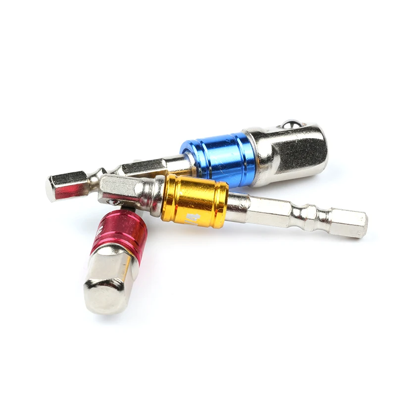 1/4'Hex Shank Square Nut Driver Power Drill Bit AD Extension Rod Socket Adapter Set