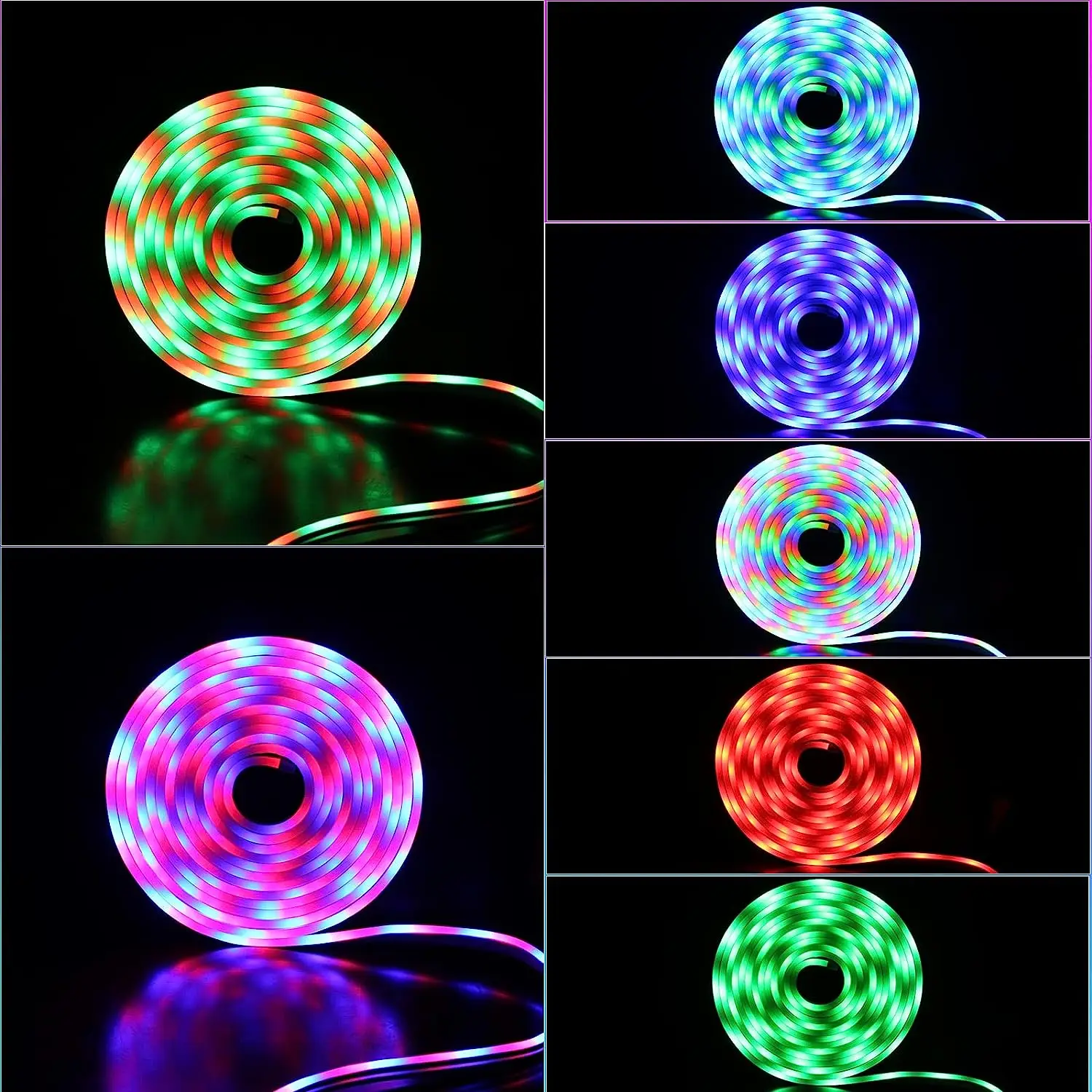 Weicao Customized 5V RGB Neon Rope Strips IP67 SMD 3535 Flexible Waterproof 6mm Outdoor LED Lights Strip