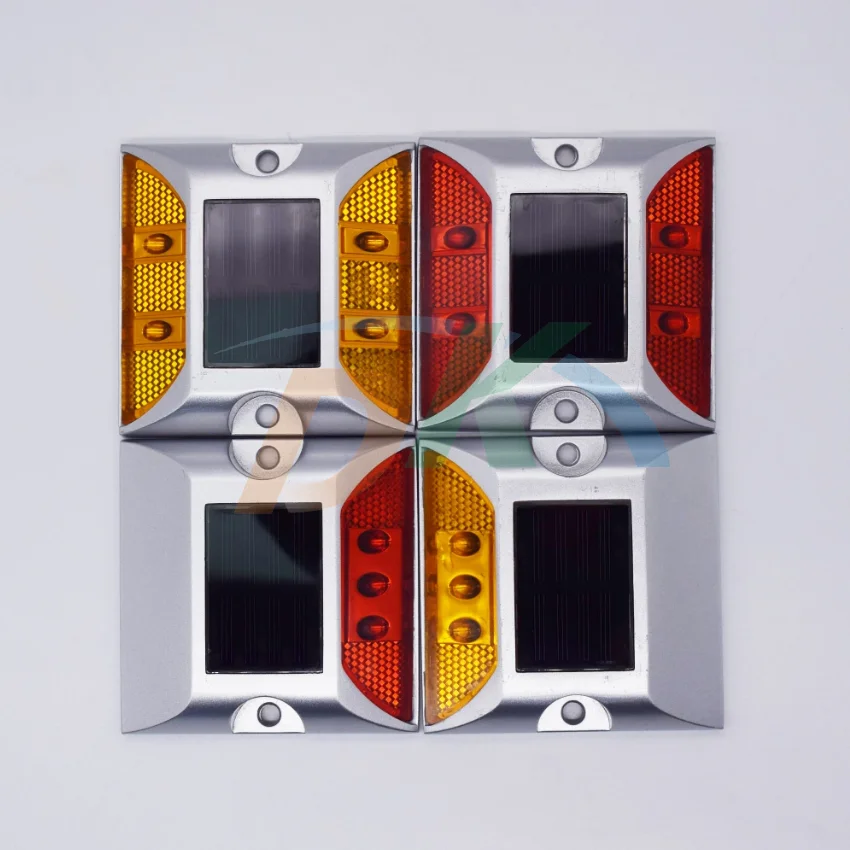 Solar Powered waterproof aluminum LED cat eye reflector road stud