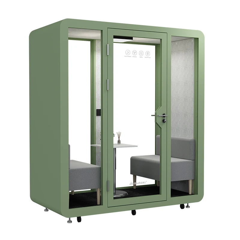 Working remotely soundproof booth studio box customized soundproof meeting pod large size soundproof conference room dividers