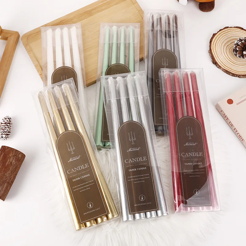 Private Label 30cm Electroplate Scented Soy Wax Candle Stick for Home Decor Wedding Parties Birthdays Christmas Holidays