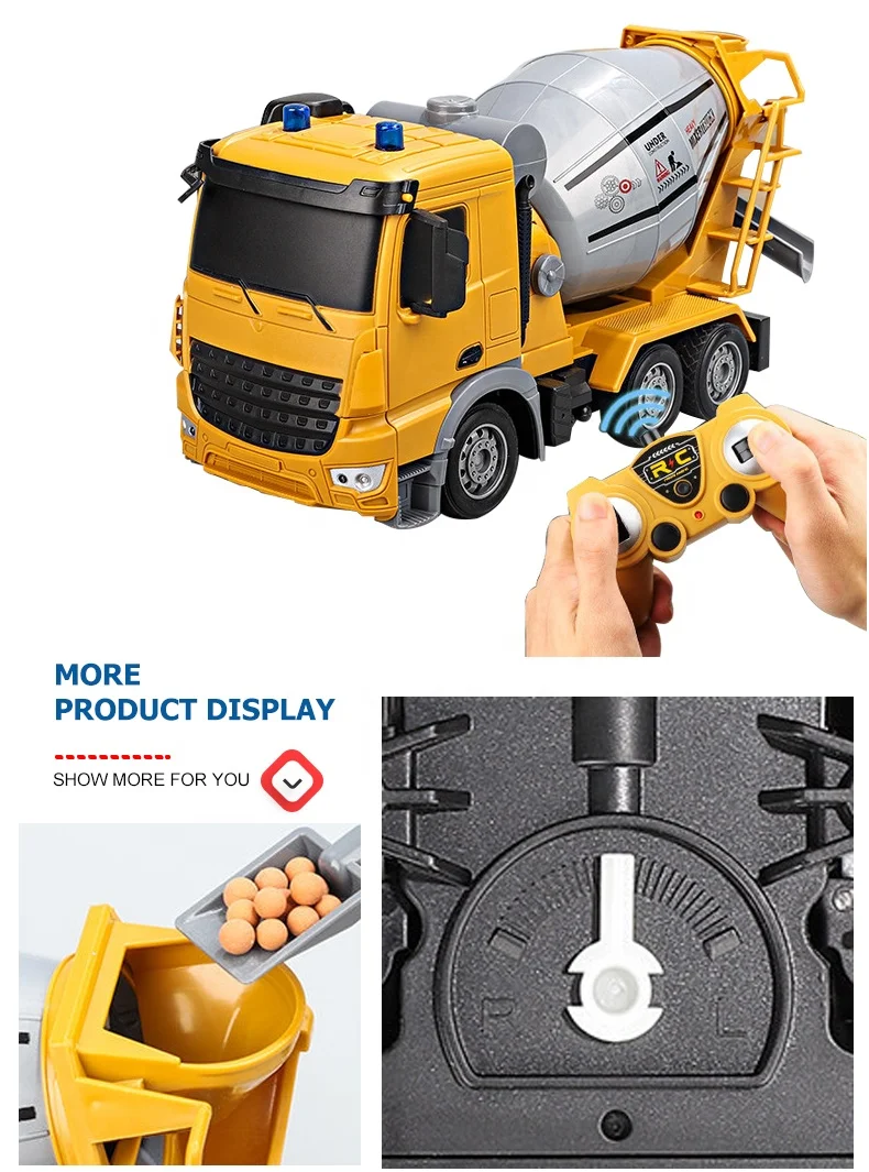 New 1:24 6x6 remote radio control rc truck for dump drift off road car construction concrete mixer engineering toy vehicle
