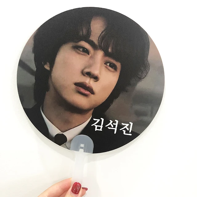 Custom mini clear hand fans transparent plastic picket for kpop