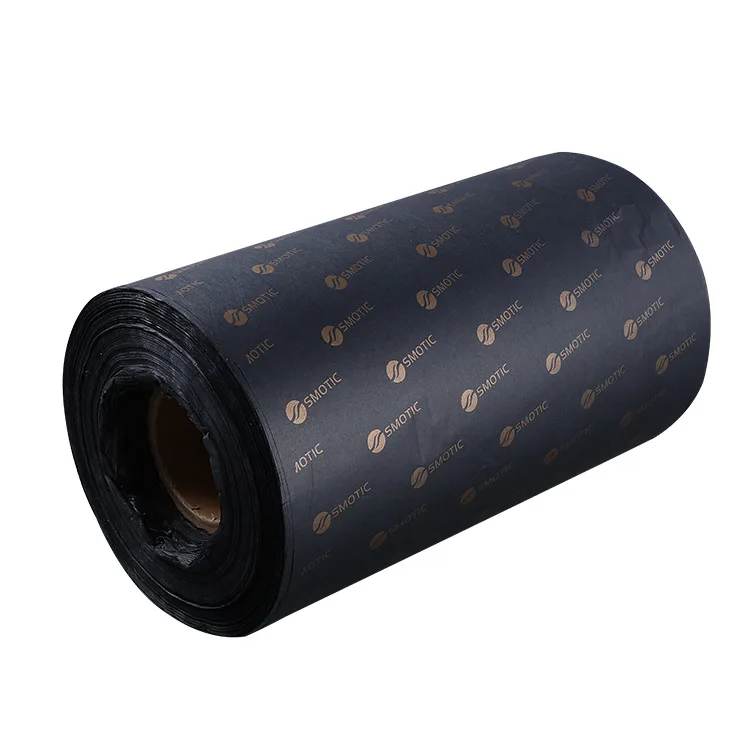 Custom black logo printing gift packing white tissue wrapping paper roll
