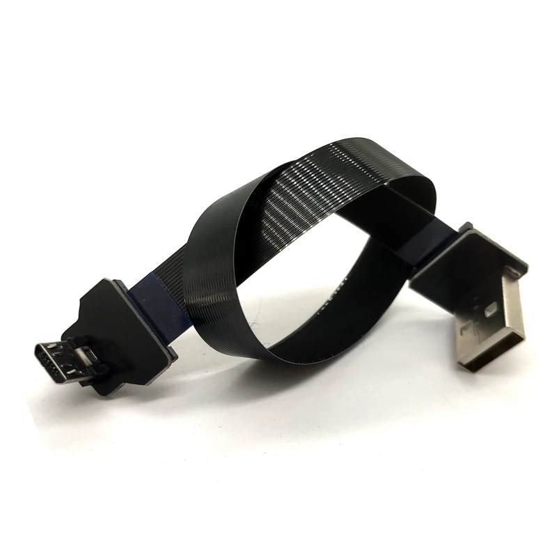 XAJA Ultra Thin USB Cable Type C Mini Right Angle 90 Degree Male to Female Straight Type C Flat USB Ribbon Cable FPV