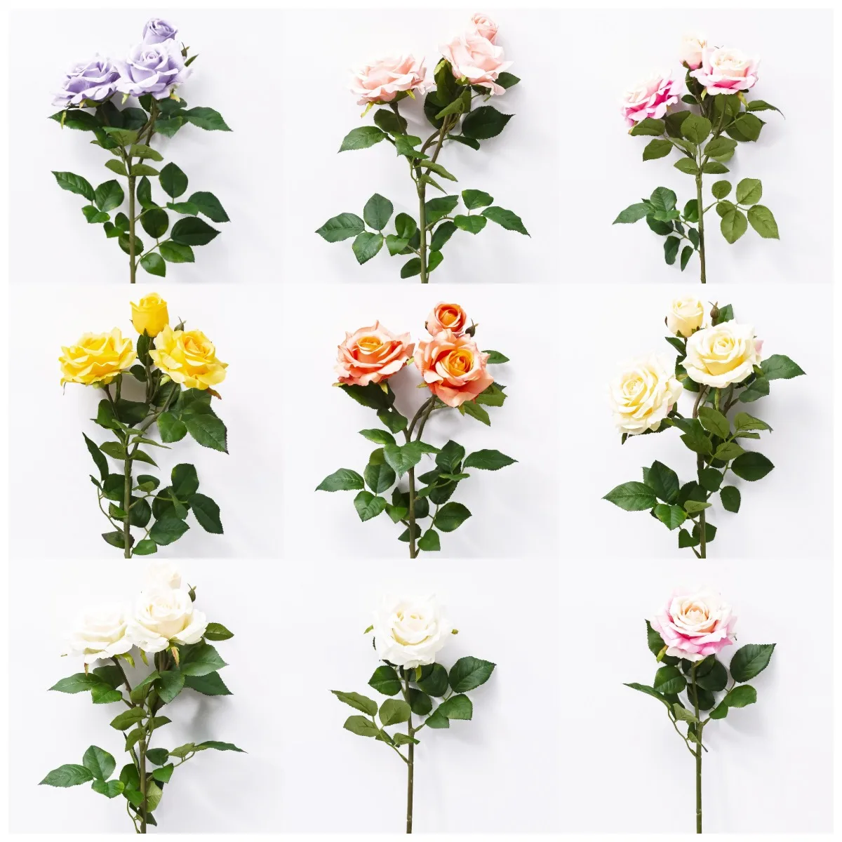 High Quality 2 Heads Latex Real Touch Rose Artificial Flower Wholesale